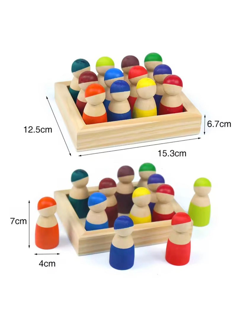 Pikkaboo Woody Buddy Classic Wooden Peg Dolls - Image 2